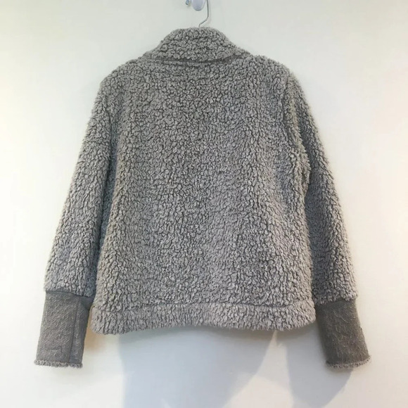 Dylan Grey Sherpa Fuzzy Moto Teddy Jacket Small - Picture 6 of 6